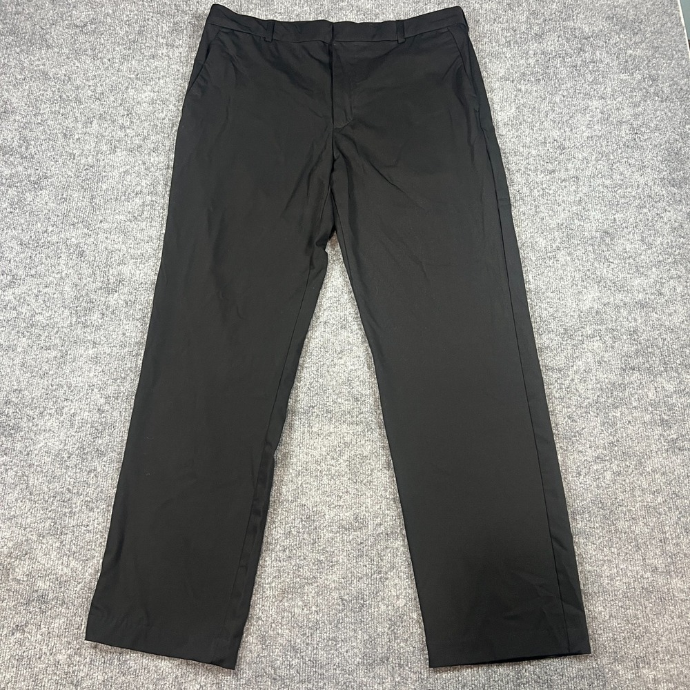 Van Heusen Flex Dress Pants Mens 36x32 Black Stretch Straight Leg Office Wear